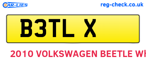 B3TLX are the vehicle registration plates.