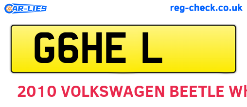 G6HEL are the vehicle registration plates.