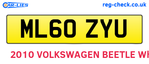 ML60ZYU are the vehicle registration plates.