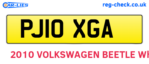 PJ10XGA are the vehicle registration plates.