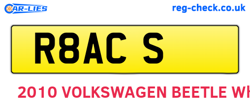 R8ACS are the vehicle registration plates.