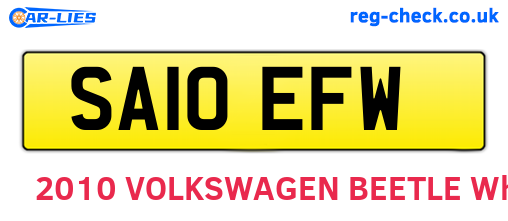 SA10EFW are the vehicle registration plates.