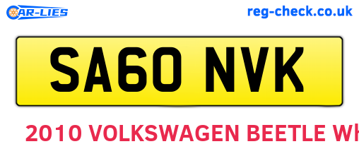 SA60NVK are the vehicle registration plates.