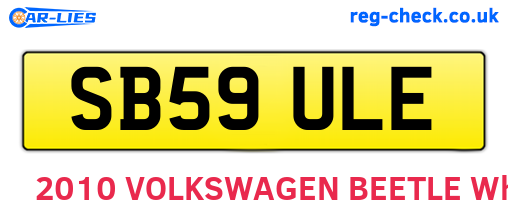 SB59ULE are the vehicle registration plates.