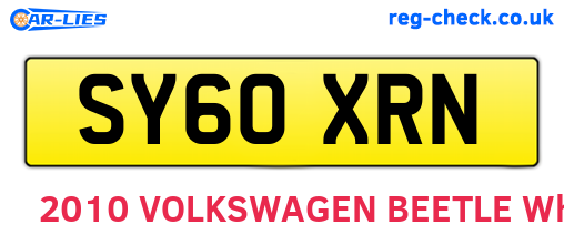SY60XRN are the vehicle registration plates.