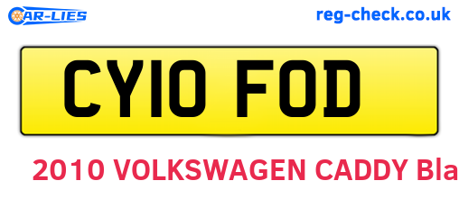 CY10FOD are the vehicle registration plates.