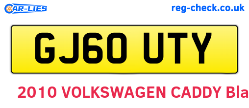 GJ60UTY are the vehicle registration plates.