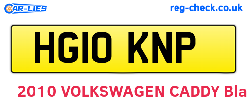 HG10KNP are the vehicle registration plates.
