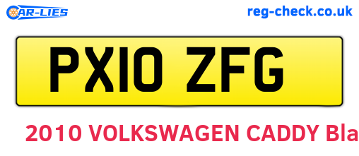PX10ZFG are the vehicle registration plates.