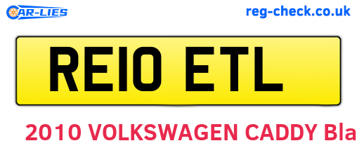 RE10ETL are the vehicle registration plates.