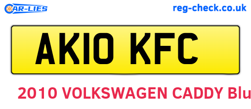 AK10KFC are the vehicle registration plates.