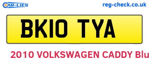 BK10TYA are the vehicle registration plates.