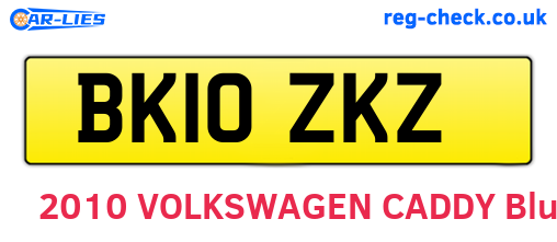 BK10ZKZ are the vehicle registration plates.