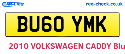 BU60YMK are the vehicle registration plates.