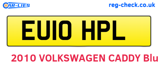 EU10HPL are the vehicle registration plates.
