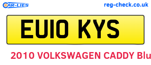 EU10KYS are the vehicle registration plates.