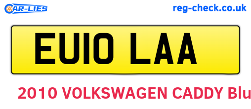 EU10LAA are the vehicle registration plates.