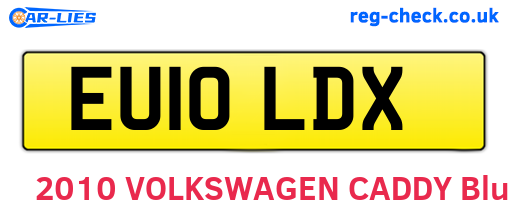 EU10LDX are the vehicle registration plates.