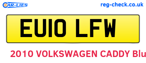 EU10LFW are the vehicle registration plates.