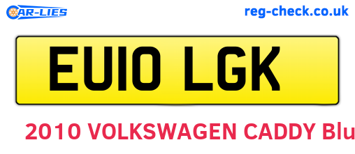 EU10LGK are the vehicle registration plates.