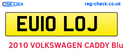 EU10LOJ are the vehicle registration plates.