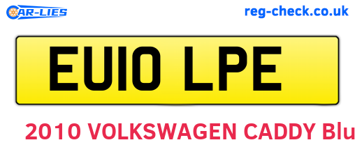 EU10LPE are the vehicle registration plates.
