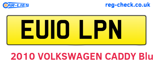 EU10LPN are the vehicle registration plates.