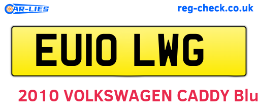 EU10LWG are the vehicle registration plates.