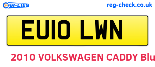 EU10LWN are the vehicle registration plates.