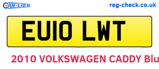 EU10LWT are the vehicle registration plates.