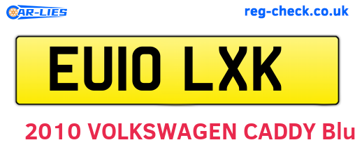 EU10LXK are the vehicle registration plates.