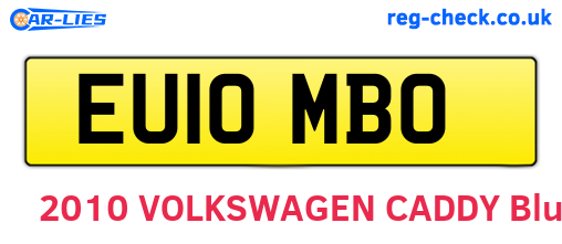EU10MBO are the vehicle registration plates.