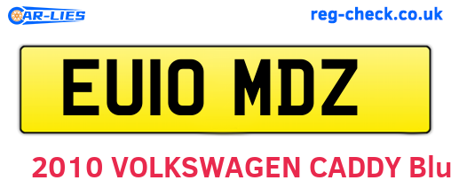 EU10MDZ are the vehicle registration plates.