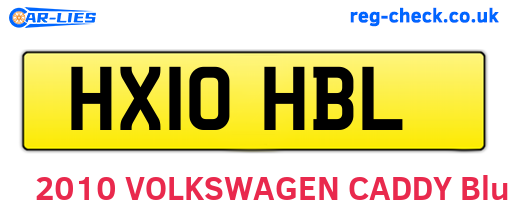HX10HBL are the vehicle registration plates.