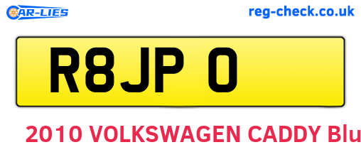 R8JPO are the vehicle registration plates.
