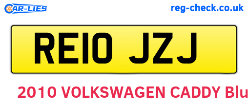 RE10JZJ are the vehicle registration plates.