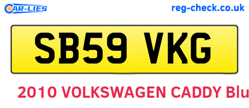 SB59VKG are the vehicle registration plates.