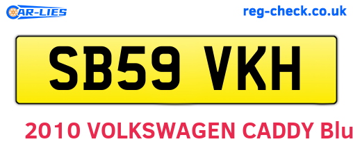 SB59VKH are the vehicle registration plates.