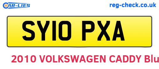 SY10PXA are the vehicle registration plates.