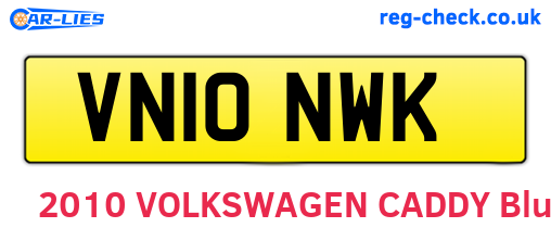 VN10NWK are the vehicle registration plates.
