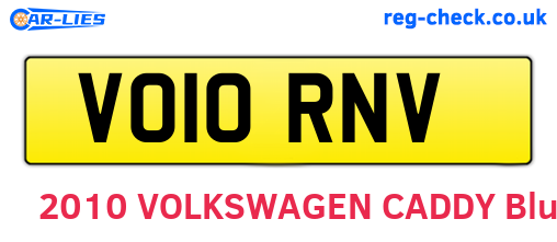 VO10RNV are the vehicle registration plates.