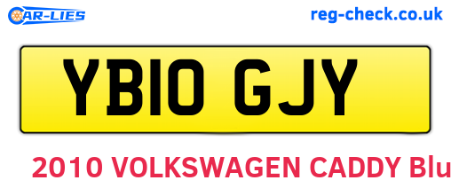YB10GJY are the vehicle registration plates.