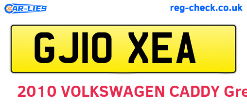 GJ10XEA are the vehicle registration plates.