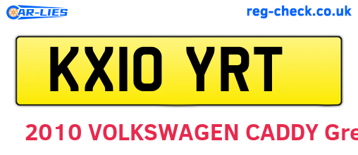 KX10YRT are the vehicle registration plates.