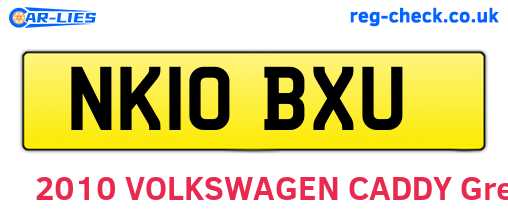 NK10BXU are the vehicle registration plates.