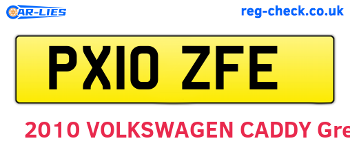 PX10ZFE are the vehicle registration plates.