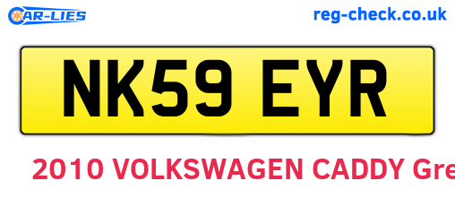 NK59EYR are the vehicle registration plates.