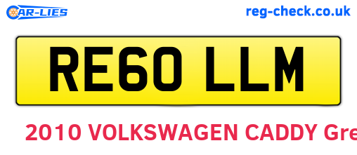 RE60LLM are the vehicle registration plates.