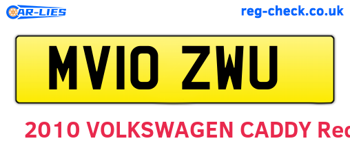 MV10ZWU are the vehicle registration plates.