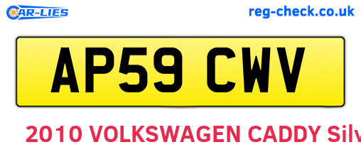 AP59CWV are the vehicle registration plates.